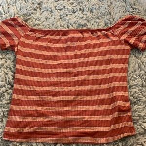 Stripped off shoulder top